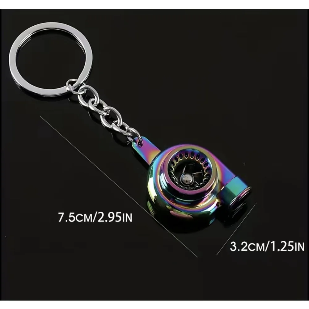 Gunmetal Spinning Turbo Keychain- Blind bag
